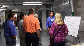 Picture of a tour group in the Research III Building