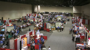 Picture of the entire exhibit hall during the Tuesday evening reception